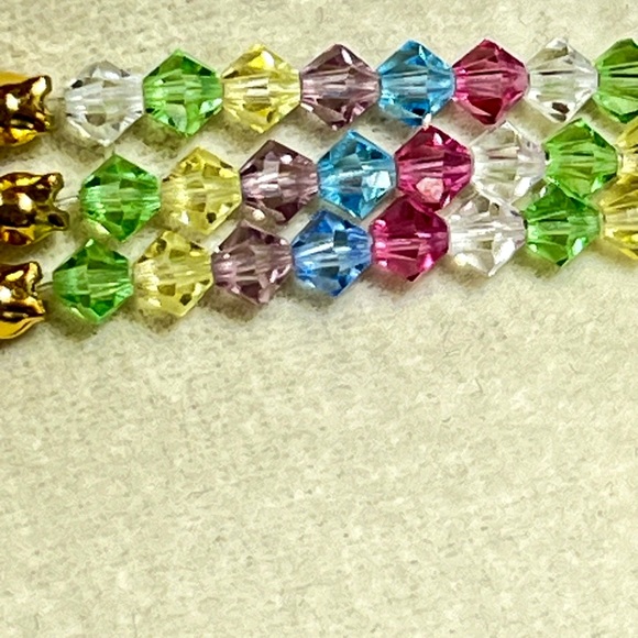 Pastel Swarovski Beads Three Strand Crystal Necklace - Picture 5 of 8
